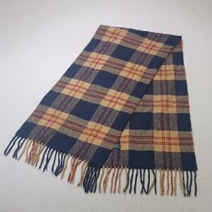 Vintage Christain Dior Monsieur Scarf Cashmaire Plaid Acrylic Made In Japan 80s